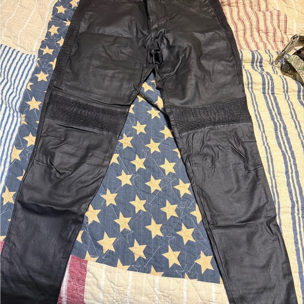 Black Biker Style Pants
